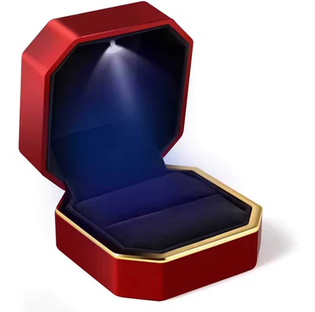 Estuche para anillo con luz LED