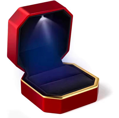Estuche para anillo con luz LED